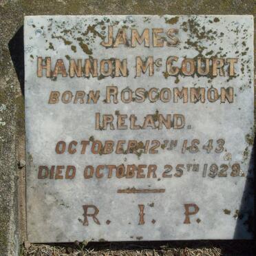 McCOURT James Hannon 1843-1929