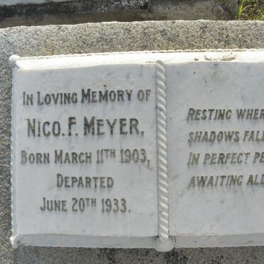 MEYER Nico F. 1903-1933