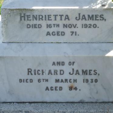 JAMES Richard -1930 &amp; Henrietta -1920