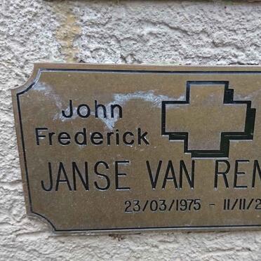RENSBURG John Frederick, Janse van 1975-2012