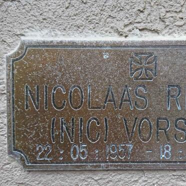 VORSTER Nicolaas Renier 1957-2001