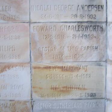 CHARLESWORTH Edward 1911-1992  MERCHANT Eve 1905-1998 :: NUNAN Nan 1914-1998