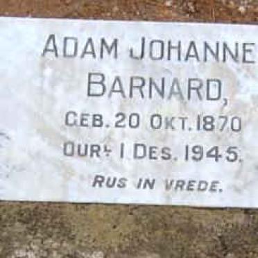 BARNARD Adam Johannes 1870-1945