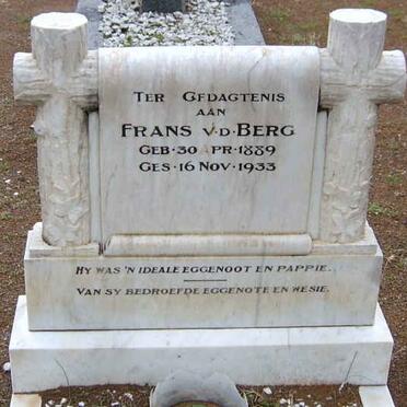 BERG Frans, v.d. 1889-1933