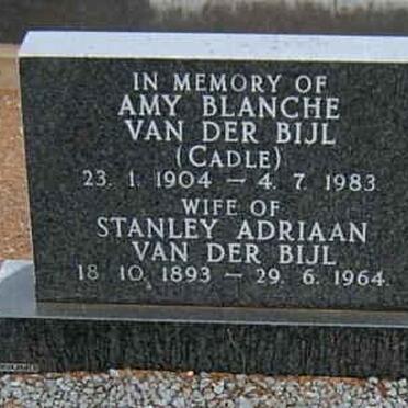 BIJL Stanley Adriaan, van der 1893-1964 &amp; Amy Blanche CADLE 1904-1983