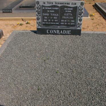CONRADIE Dawid Schalk 1922-1971 &amp; Aletta Francina 1934-2015