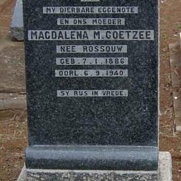 COETZEE Magdalena M. nee ROSSOUW 1886-1940