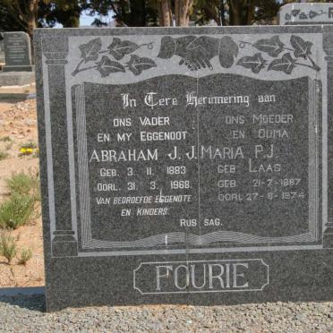 FOURIE Abraham J.J. 1883-1968 &amp; Maria P.J. LAAS 1887-1974