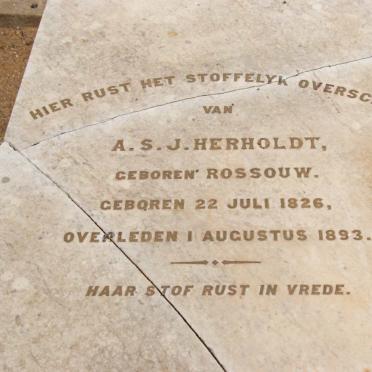 HERHOLDT A.S.J. nee ROSSOUW 1826-1893