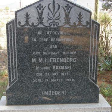 LIEBENBERG M.M. nee BOSMAN 1874-1949