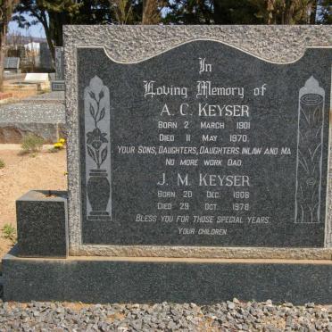 KEYSER A.C. 1901-1970 &amp; J.M. 1908-1978