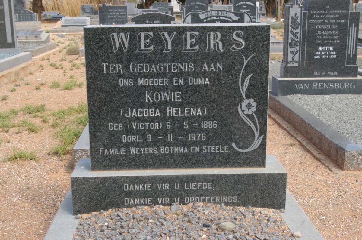 WEYERS Jacoba Helena nee VICTOR 1886-1976