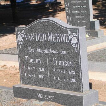 MERWE Theron, van der 1900-1990 &amp; Frances 1903-1985