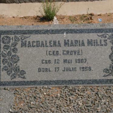 MILLS Magdalena Maria nee GROVÉ 1907-1958