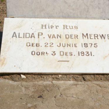 MERWE Alida P., van der 1875-1931