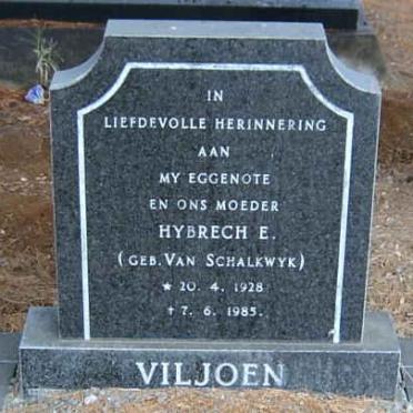 VILJOEN Hybrech E. nee VAN SCHALKWYK 1928-1985