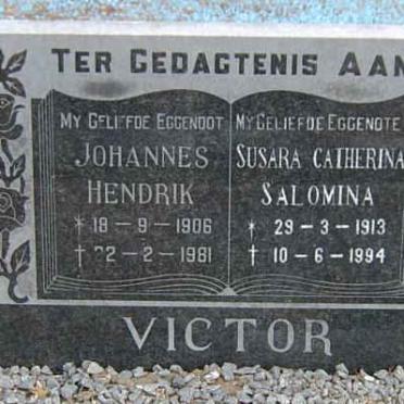 VICTOR Johannes Hendrik 1906-1981 &amp; Susara Catherina Salomina 1913-1994