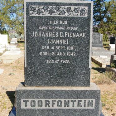 PIENAAR Johannes G. 1861-1942