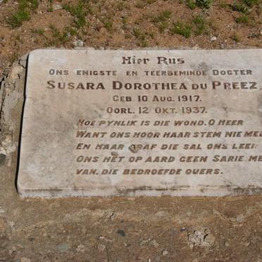 PREEZ Susara Dorothea, du 1917-1937