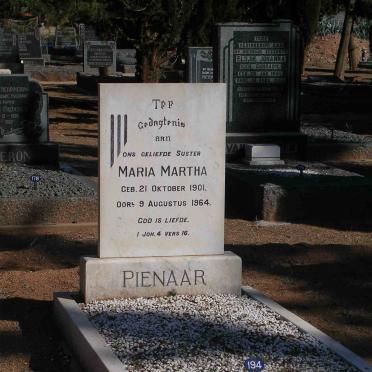 PIENAAR Maria Martha 1901-1964