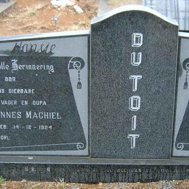 TOIT Johannes Machiel, du 1924-  &amp; Zacharia Johanna P. DU PREEZ 1935-1986