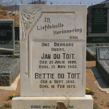 TOIT Jan, du 1886-1952 &amp; Bettie 1893-1975