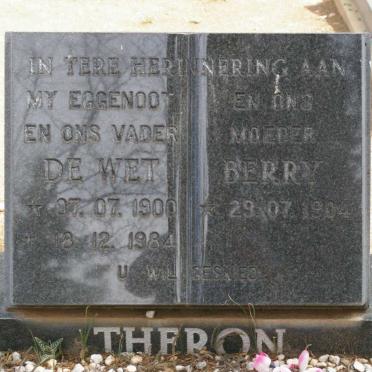 THERON De Wet 1900-1984 &amp; Berry 1904-