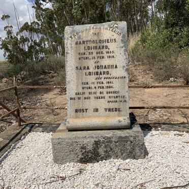 LOMBARD Bartholomeus 1835-1919 &amp; Sara Johanna BOONZAAIER 1841-1904