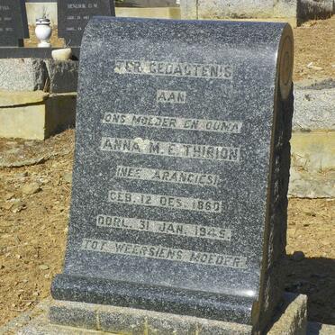 THIRION Anna M.E. nee ARANGIES 1860-1945