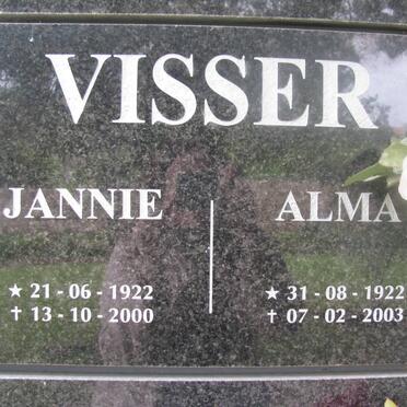VISSER Janie 1922-2000 &amp; Alma 1922-2003
