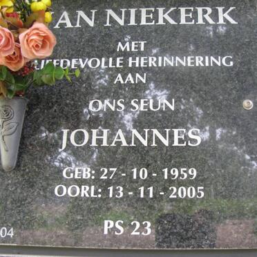 NIEKERK  Johannes, van 1959-2005