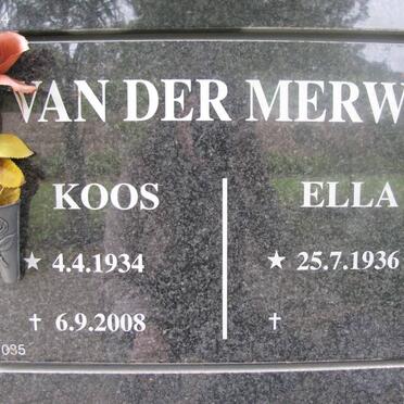 MERWE Koos, van der 1934-2008 &amp; Ella 1936-