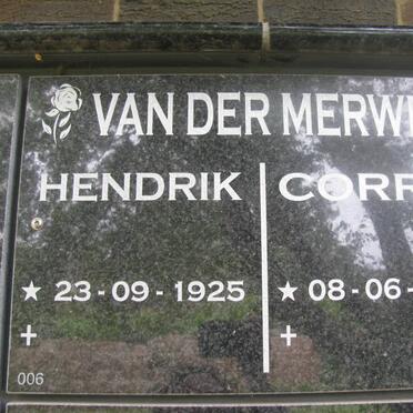 MERWE Hendrik, van der 1925- &amp; Corrie 1930-
