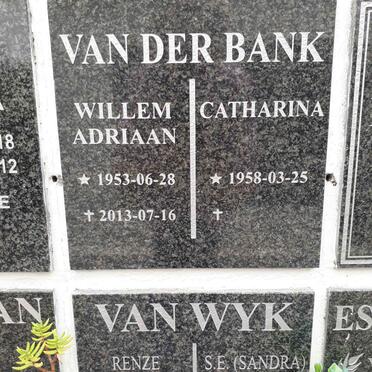 BANK Willem Adriaan, van der 1953-2013 &amp; Catharina 1958-