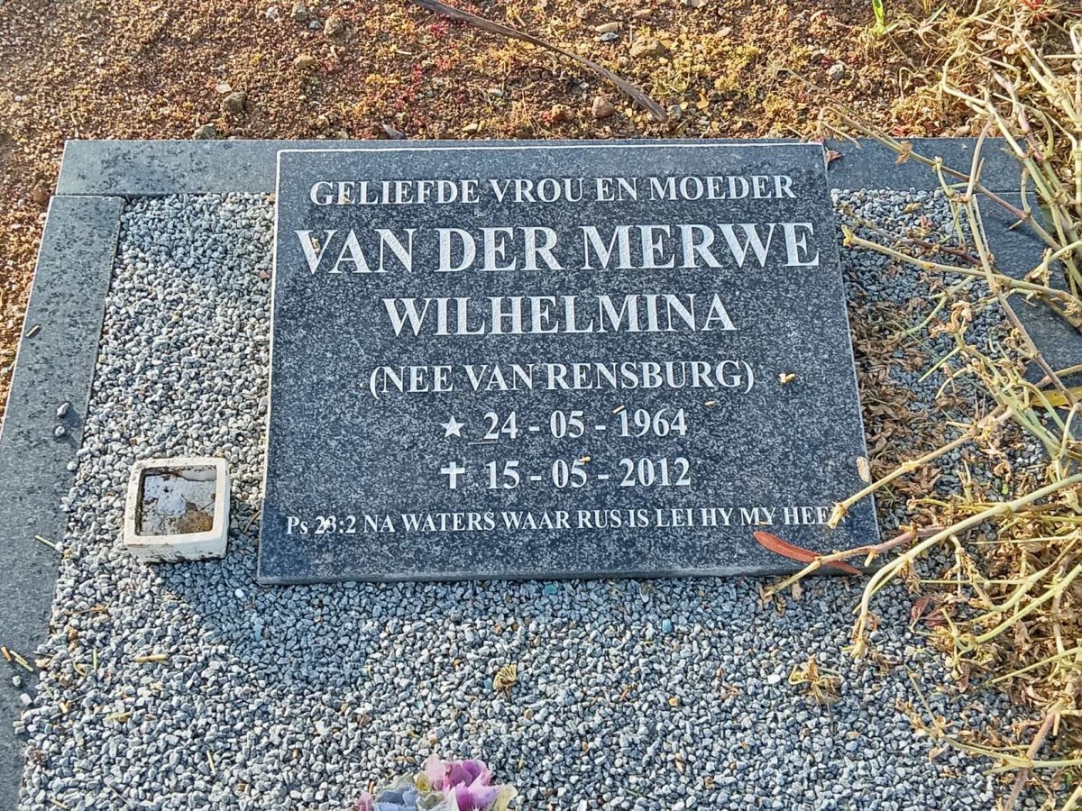 MERWE Wilhelmina, van der nee VAN RENSBURG 1964-2012