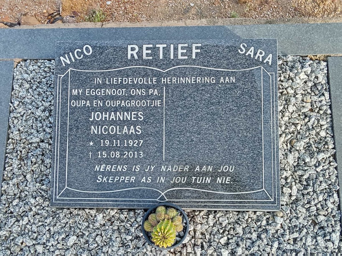 RETIEF Johannes Nicolaas 1927-2013