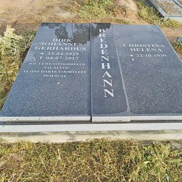 BREDENHANN Dirk Johannes Gerhardus 1929-2017 &amp; Christina Helena 1939-
