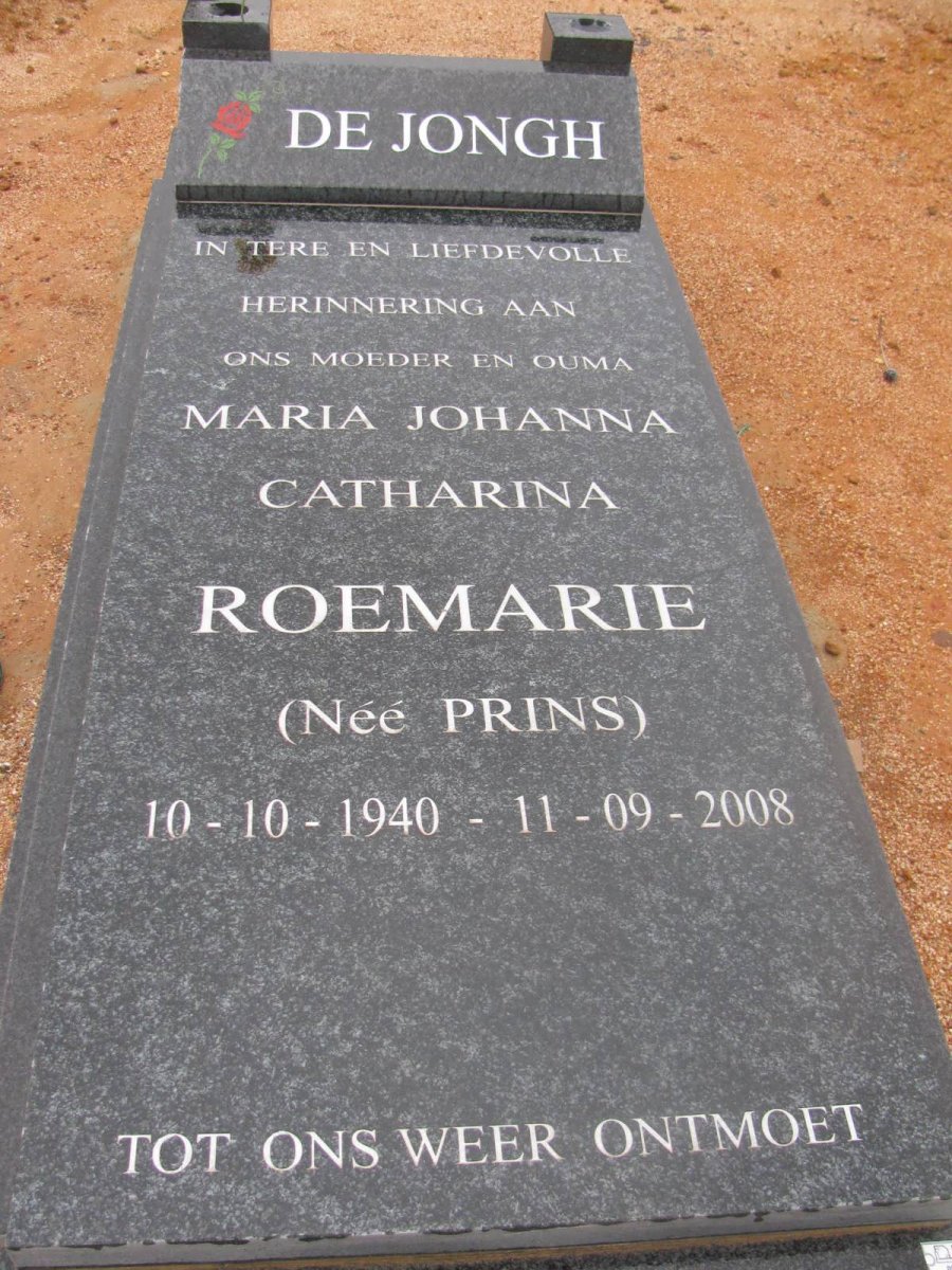 JONGH Maria Johanna Catharina, de nee PRINS 1940-2008