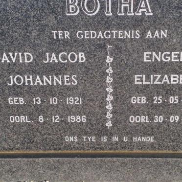 BOTHA David Jacob Johannes 1921-1986 &amp; Engela Elizabeth 1930-2015