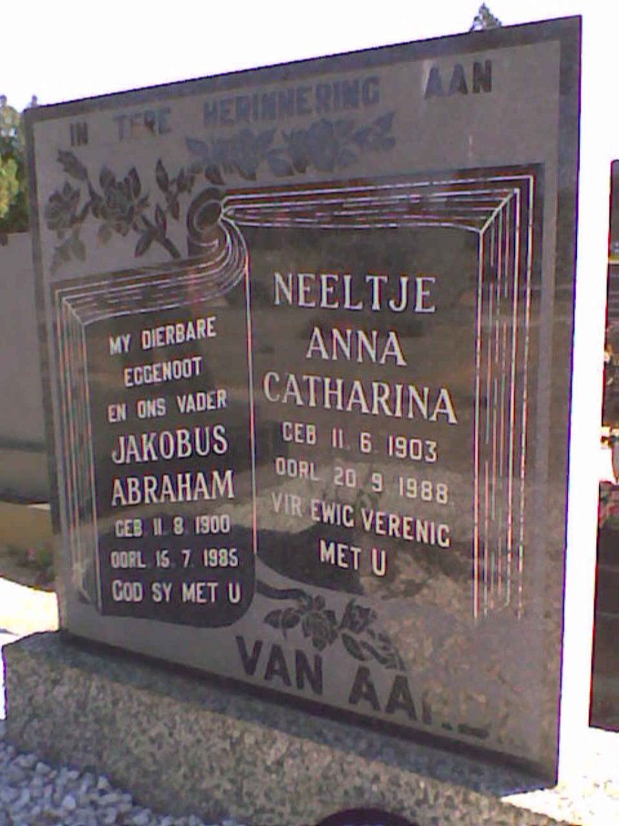 AARDE Jakobus Abraham, van 1900-1985 &amp; Anna Catharina 1903-1988