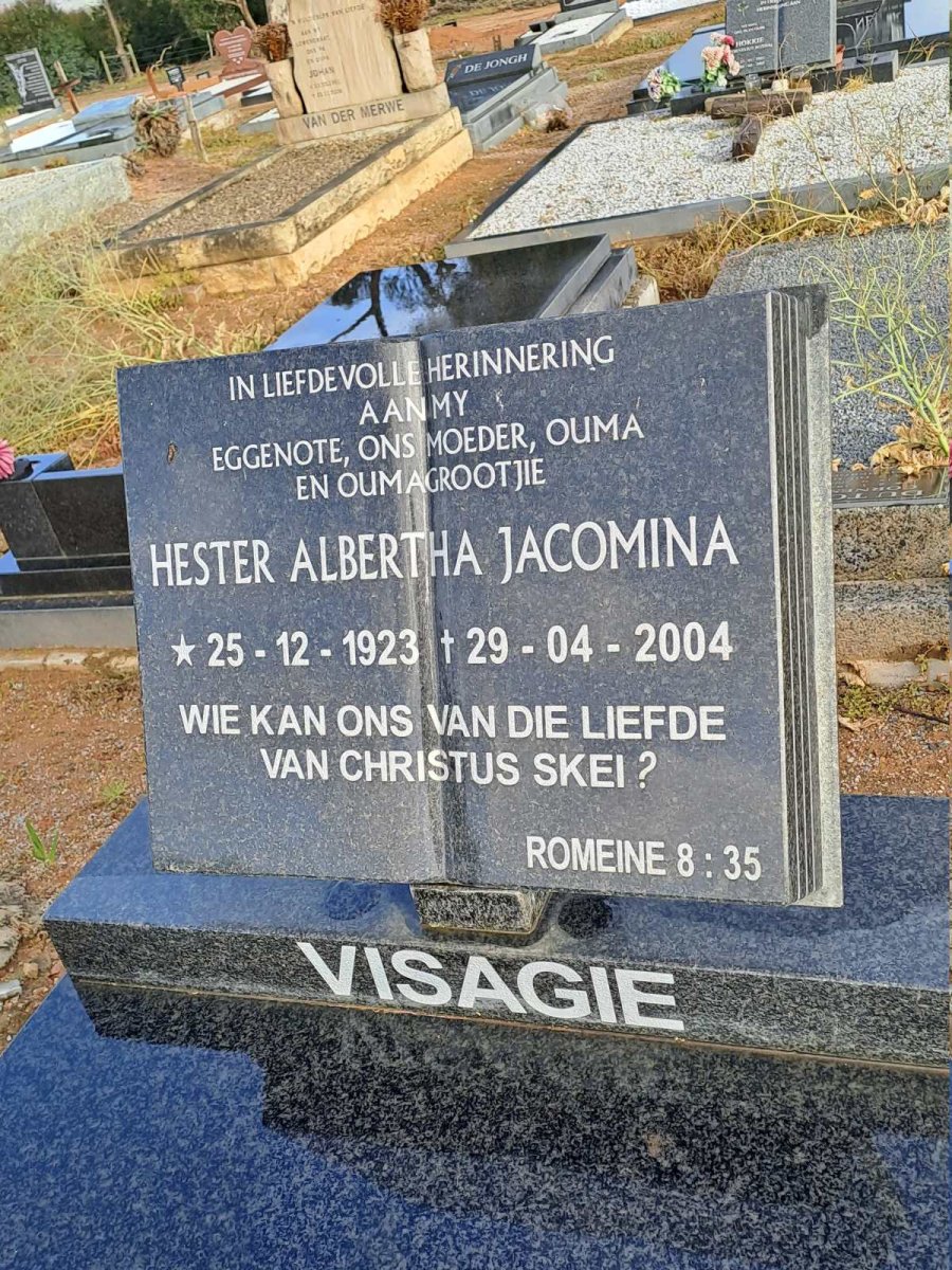 VISAGIE Hester Albertha Jacomina 1923-2004