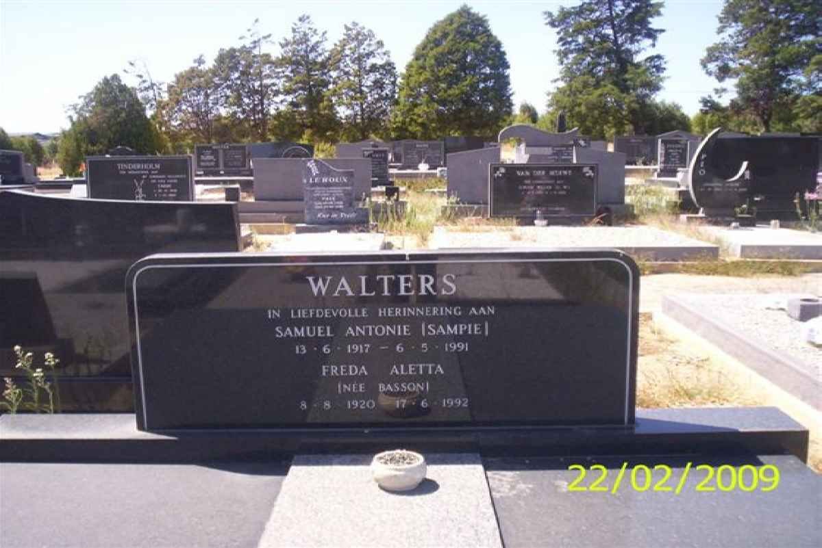 WALTERS Samuel Antonie 1917-1991 &amp; Freda Aletta BASSON 1920-1992