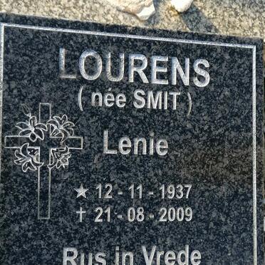 LOURENS Lenie nee SMIT 1937-2009