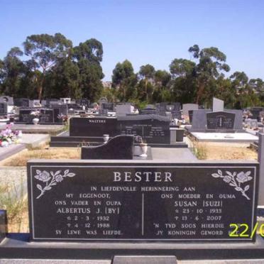 BESTER Albertus J. 1932-1988 &amp; Susan 1933-2007