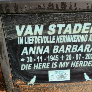 STADEN Anna Barbara, van 1945-2023