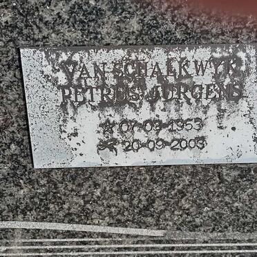SCHALKWYK Petrus Jurgens, van 1953-2003