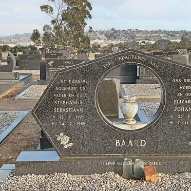 BAARD Stephanus Sebastiaan 1925-1985 &amp; Elizabeth Johanna 1922-2010