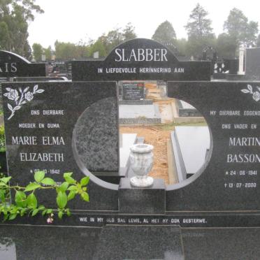 SLABBER Martin Basson 1941-2000 &amp; Marie Elma Elizabeth 1942-2005