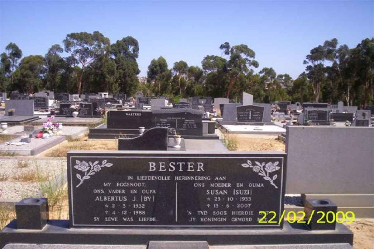 BESTER Albertus J. 1932-1988 &amp; Susan 1933-2007