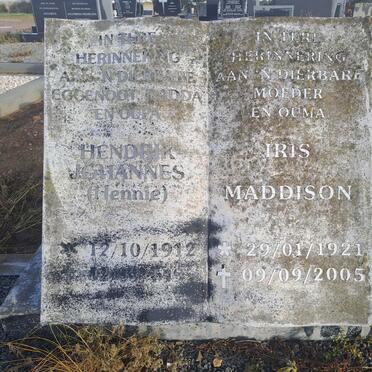GROENEWALD Hendrik Johannes 1912-199? &amp; Iris Maddison 1921-2005